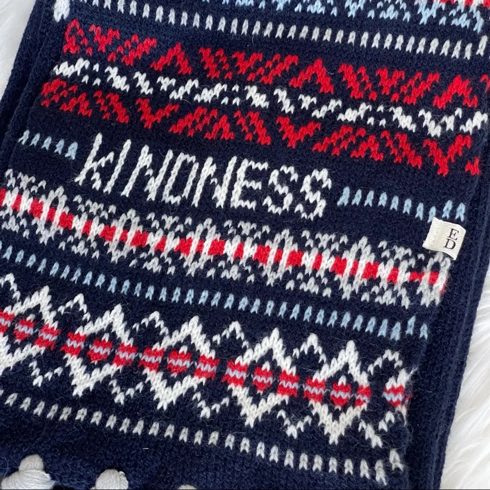SCARF SET NEW 🌟 KINDNESS SCARF AND HAT SET ELLEN red blue white Woven knit 2pc
